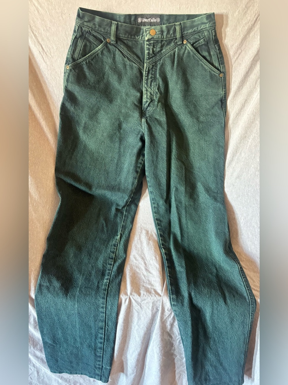 Vintage Wrangler Women's Silverlake High-Rise Jeans in Deep Green